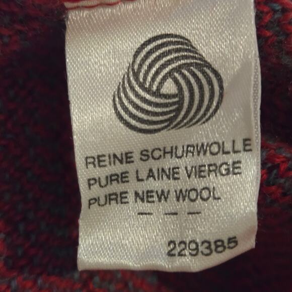 Vintage 80s Geiger Austria Red Pure New Wool Alpine Sweater, Size 38 - US Medium - Picture 8 of 9